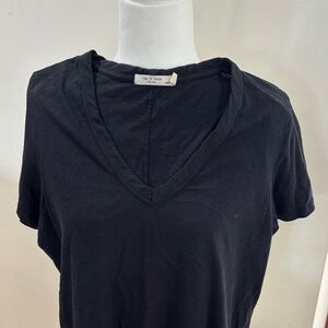 Rag & Bone Black V-Neck Short Sleeve Tee